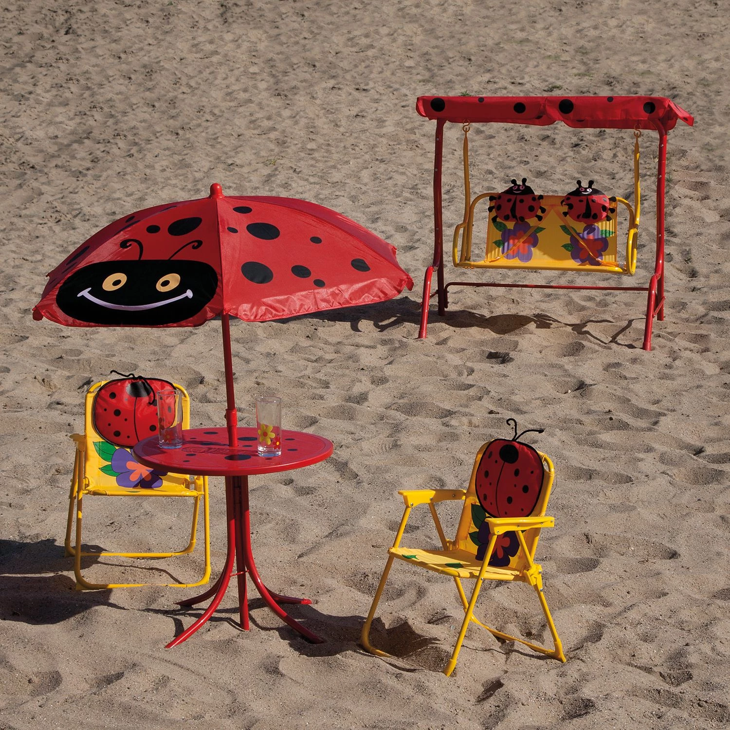 Siena Garden Kindermöbel-Set Marie (4-teilig) - Stahl/Polyester - Grün/Käfermotiv 4 Siena Garden Kindermöbel-Set Marie (4-teilig) - Stahl/Polyester - Grün/Käfermotiv – Bild 2