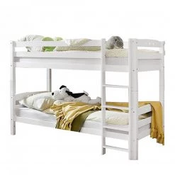 Ticaa Etagenbett Lupo II - Massivholz Buche - Weiß