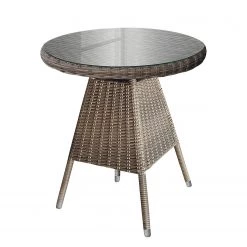 Jardi Gartentisch Villebon II - Sicherheitsglas / Polyrattan - Braun