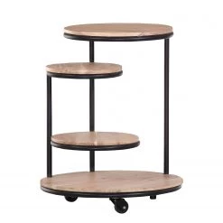 Ars manufacti Beistelltisch Soltas II - Akazie massiv / Metall - Akazie / Schwarz