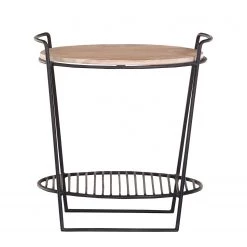 Ars manufacti Beistelltisch Soltas V - Akazie massiv / Metall - Akazie / Schwarz