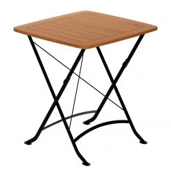 Jardi Gartentisch Tuscany - Akazie massiv / Stahl - Akazie / Schwarz