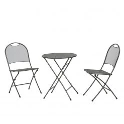 MWH Balkonset Cafe Latte (3-teilig) - Stahl - Grau