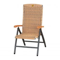 Best Freizeitmöbel Klappstuhl Romantica - Aluminium / Kunststoff - Anthrazit / Beige