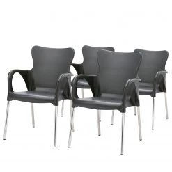 Best Freizeitmöbel Gartenstuhl Maui (4er-Set) - Aluminium / Polypropylen - Anthrazit