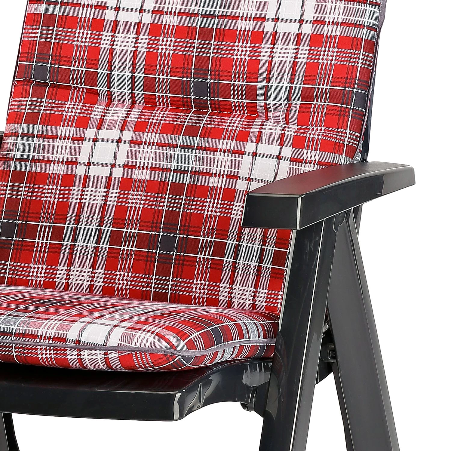 Best Freizeitmöbel Klappstuhl Santiago VI - Polypropylen / Baumwollstoff - Schwarz / Rot 4 Best Freizeitmöbel Klappstuhl Santiago VI - Polypropylen / Baumwollstoff - Schwarz / Rot – Bild 2