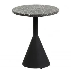 Norrwood Beistelltisch Redhead I - Terrazzo / Stahl - Schwarz / Grau