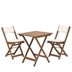 Siena Garden Balkonset Almeria (3-teilig) - Akazie teilmassiv / Polyester - Braun / Beige