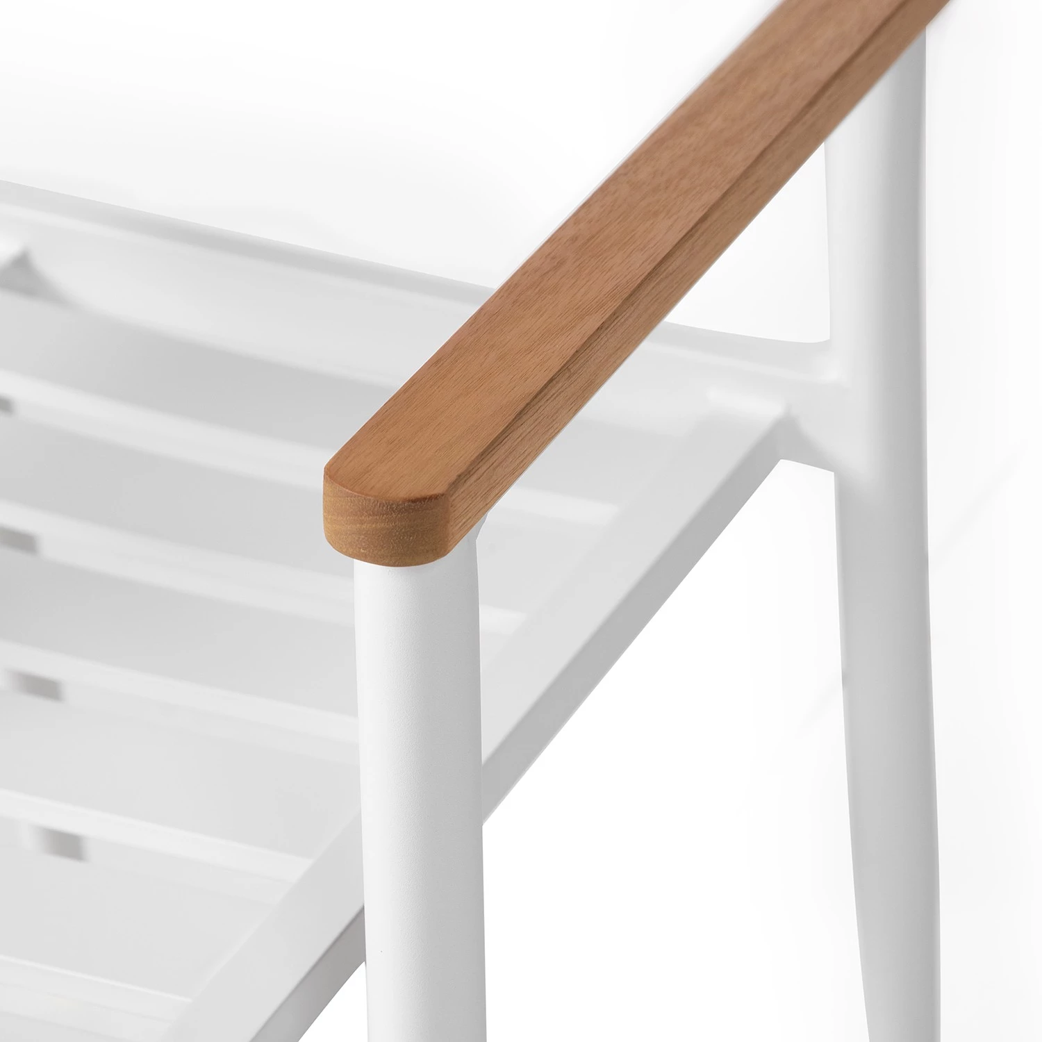 Jardi Gartenstuhl Armoy (2er-Set) - Aluminium / Eukalyptus massiv - Weiß / Grau 15 Jardi Gartenstuhl Armoy (2er-Set) - Aluminium / Eukalyptus massiv - Weiß / Grau – Bild 13