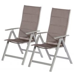 Merxx Gartenstuhl Taviano II (2er-Set) - Aluminium / Polyester - Grau