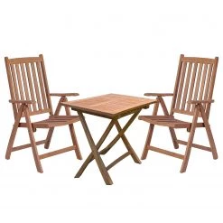 Garden Pleasure Essgruppe Solo III (3-teilig) - Teakholz - Naturbraun