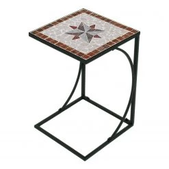 Garden Pleasure Beistelltisch Amarillo - Eisen - Grau / Rot