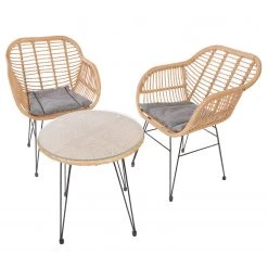 My Flair Balkon-Set Seaton (3-teilig) - Eisen / Weide - Beige
