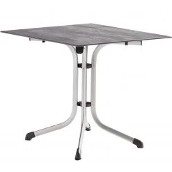 Siena Garden Klapptisch Polytec I - Stahl - Grau / Silber - 80 x 80 cm
