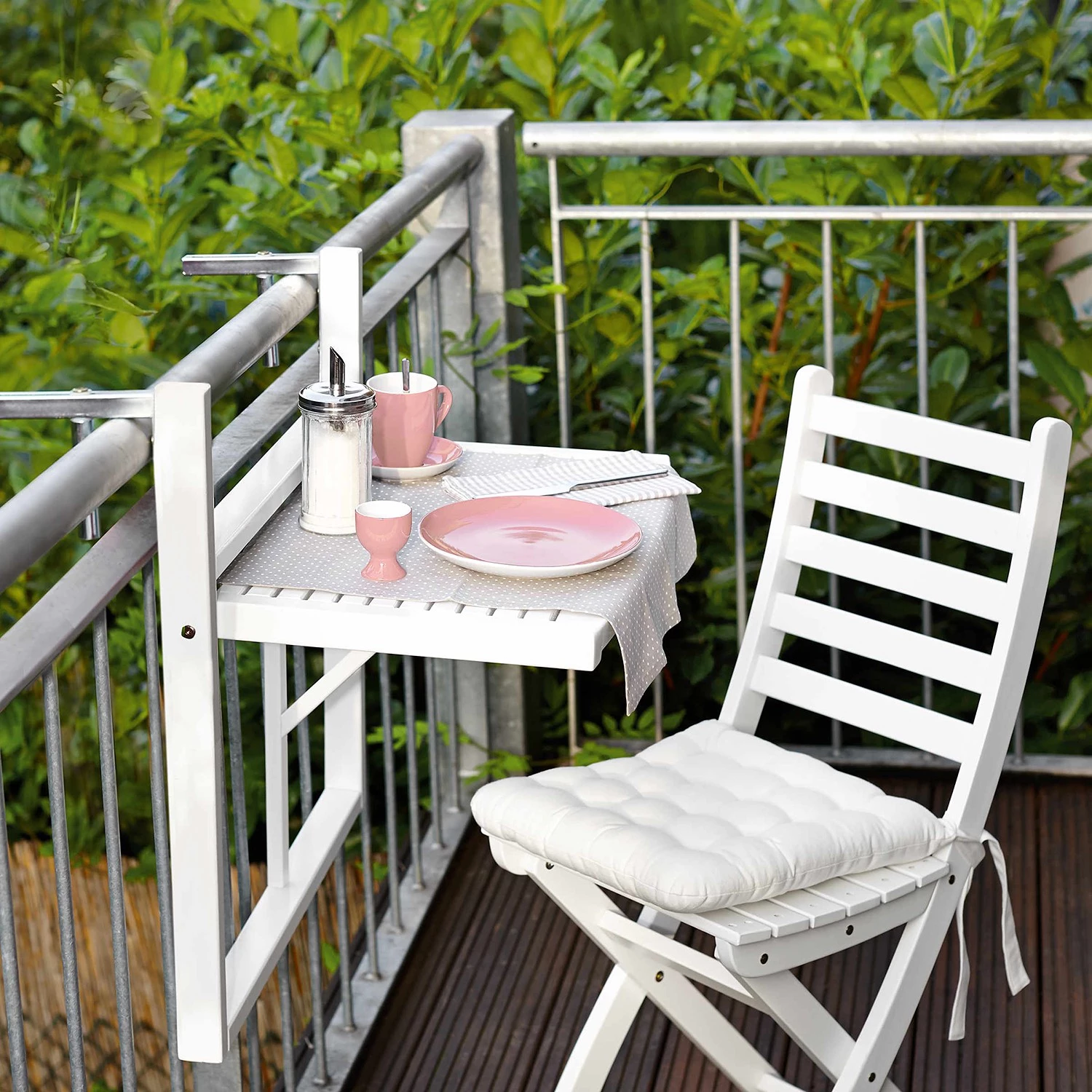 Butlers Gartentisch LODGE I - Akazie teilmassiv - Weiß 4 Butlers Gartentisch LODGE I - Akazie teilmassiv - Weiß – Bild 2