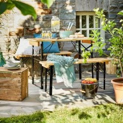 Butlers Bierbank GOOD COMPANY (3-teilig) - Eisen / Kiefer teilmassiv - Natur / Schwarz -Alle Jugendzimmermöbel Verkäufe 1000341341 220317 021 MOOD DETAILS P000000001000341341 mood