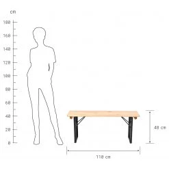 Butlers Bierbank GOOD COMPANY (3-teilig) - Eisen / Kiefer teilmassiv - Natur / Schwarz -Alle Jugendzimmermöbel Verkäufe 1000341341 220317 501 SKETCH DETAILS P000000001000341341 sketch