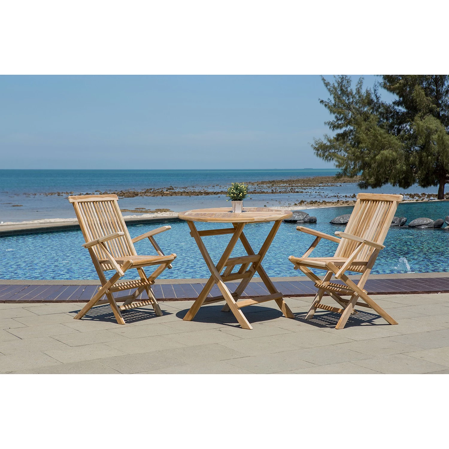 Ars Natura Balkontisch Rockport - Teakholz - Natur 5 Ars Natura Balkontisch Rockport - Teakholz - Natur – Bild 3