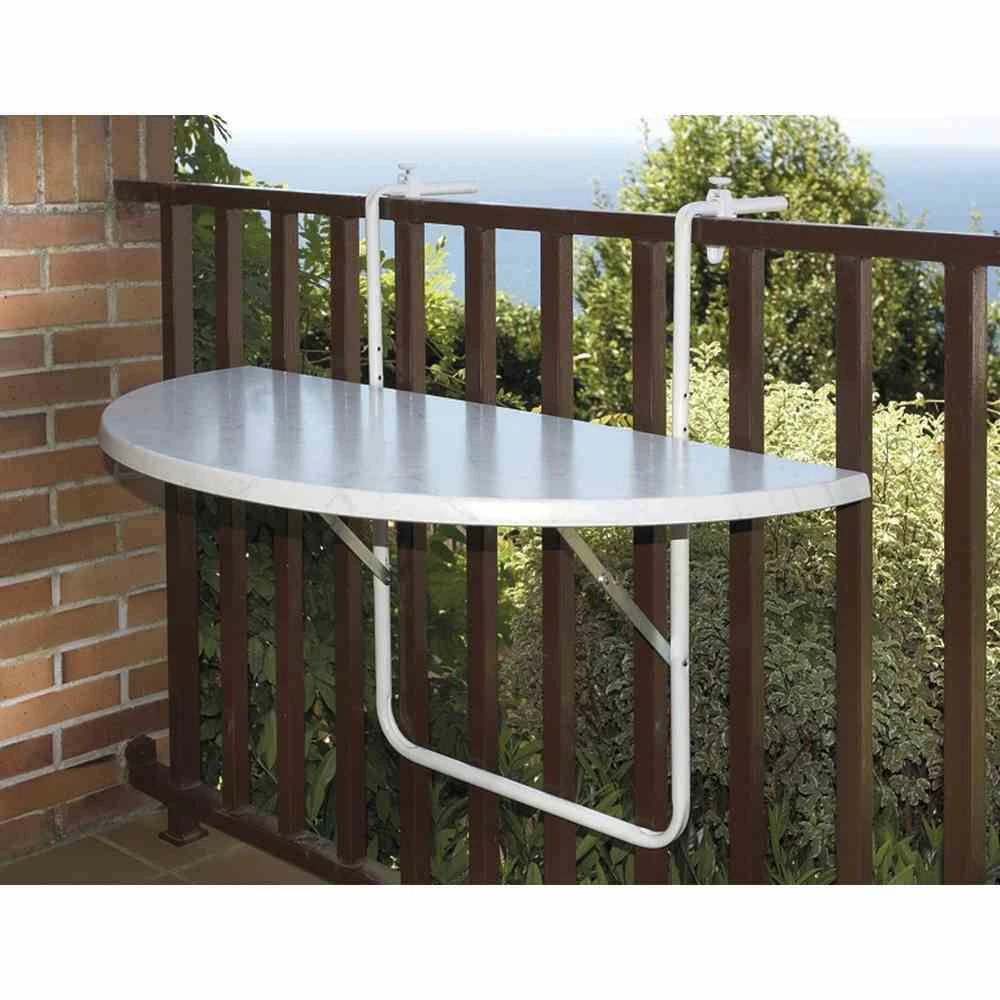 Siena Garden Balkonhängetisch Misilmeri - Kunststoff / Stahl - Weiß 4 Siena Garden Balkonhängetisch Misilmeri - Kunststoff / Stahl - Weiß – Bild 2
