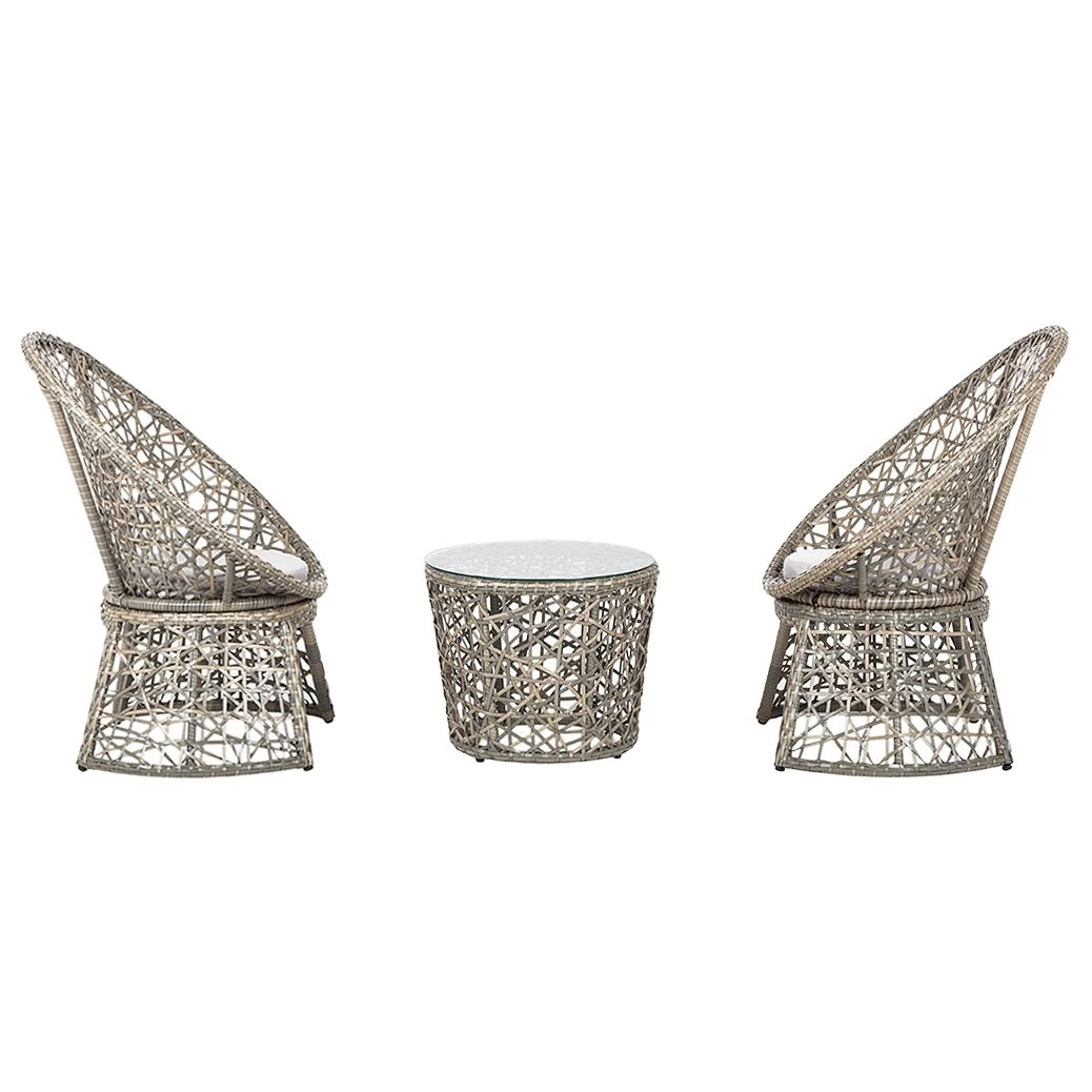 Jardi Balkonset Moosh (3-teilig) - Polyrattan - Anthrazit 7 Jardi Balkonset Moosh (3-teilig) - Polyrattan - Anthrazit – Bild 5