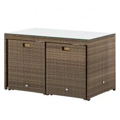 Merxx Balkonset Merano (11-teilig) - Kunststoffgeflecht - Braun / Creme -Alle Jugendzimmermöbel Verkäufe balkonset merano 11 teilig kunststoffgeflecht naturgrau 1770790