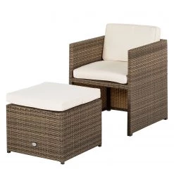 Merxx Balkonset Merano (11-teilig) - Kunststoffgeflecht - Braun / Creme -Alle Jugendzimmermöbel Verkäufe balkonset merano 11 teilig kunststoffgeflecht naturgrau 1770794