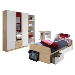 Rauch Blue Jugendzimmerkombination Point (4-teilig) - Eiche Sonoma Dekor/Alpinweiß