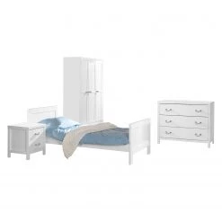 Vipack Jugendzimmerkombi Lewis VI (4-teilig) - Weiß
