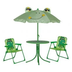 Siena Garden Kindermöbel-Set Froggy (4-teilig) - Stahl/Polyester - Grün/Froschmotiv