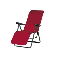 Best Freizeitmöbel Liegestuhl Lugano - Stahl / Ergotex - Anthrazit / Bordeaux