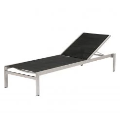 Best Freizeitmöbel Gartenliege Marbella Elegant - Kunststoff / Edelstahl - Schwarz / Silber