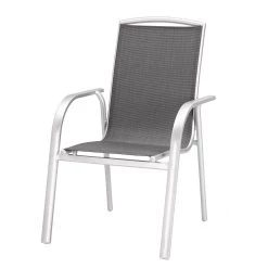 Best Freizeitmöbel Gartenstuhl Palermo - Aluminium/Ergotex - Silber/Anthrazit
