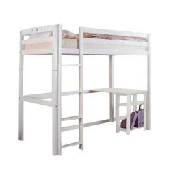 Ticaa Hochbett Tolly II - Buche massiv - Weiß lackiert